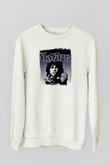 Doors Baskılı Unisex Beyaz Sweatshirt