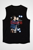 Doors Baskılı Unisex Siyah Kolsuz Tişört