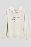 Dopamin Kimyasal Formülü Baskılı Unisex Ekru Hoodie