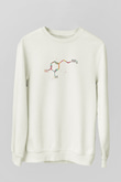 Dopamin Kimyasal Formülü Baskılı Unisex Ekru Sweatshirt