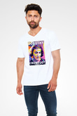 Dorothy Crowfoot Hodgkin Baskılı Unisex V Yaka Beyaz Tişört - Tshirt