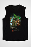 Dota 2 Siyah Unisex Kolsuz Tişört