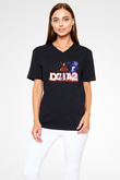 Dota 2 Siyah Unisex V Yaka Tişört