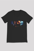 Dota 2 Siyah Unisex V Yaka Tişört