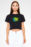 Double Dare Siyah   Crop Top Tişört