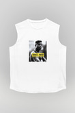 Doug E. Fresh Baskılı Unisex Beyaz Kolsuz Tişört