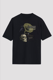 Down Siyah Unisex Oversize Tişört T-Shirt