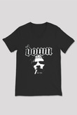 Down Siyah Unisex V Yaka Tişört