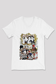 Downtown Abbey Beyaz Unisex V Yaka Tişört