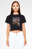 Downtown Abbey Siyah  Crop Top Tişört