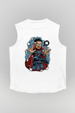 Dr Strange Baskılı Unisex Beyaz Kolsuz Tişört