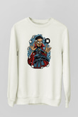 Dr Strange Baskılı Unisex Beyaz Sweatshirt