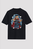 Dr Strange Baskılı Unisex Siyah Oversize Tişört
