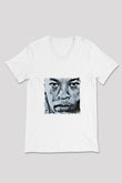 Dr. Dre Baskılı Beyaz V Yaka Unisex Tişört