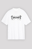 Draconian Baskılı Beyaz Unisex Oversize Tişört - Tshirt