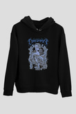 Draconian Baskılı Unisex Siyah Kapüşonlu Sweatshirt