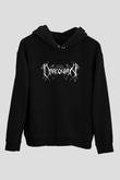 Draconian Baskılı Unisex Siyah Kapüşonlu Sweatshirt