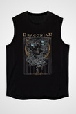 Draconian Baskılı Unisex Siyah Kolsuz Tişört - Tshirt