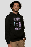Dracula Baskılı Unisex Siyah Hoodie