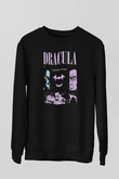 Dracula Baskılı Unisex Siyah Sweatshirt