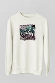 Dragon Force Baskılı Unisex Beyaz Sweatshirt