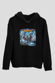Dragon Force Baskılı Unisex Siyah Hoodie