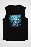 Dragon Force Baskılı Unisex Siyah Kolsuz Tişört