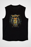 Dragon Force Baskılı Unisex Siyah Kolsuz Tişört