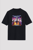 Dragon Force Baskılı Unisex Siyah Oversize Tişört