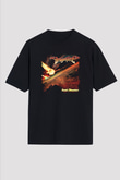 Dragon Force Baskılı Unisex Siyah Oversize Tişört