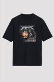 Dragon Force Baskılı Unisex Siyah Oversize Tişört