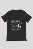 Dragon Force Baskılı Unisex Siyah V Yaka Tişört