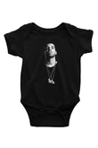 Drake Baskılı Siyah Bebek Body - Zıbın