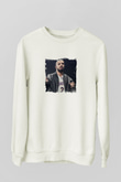 Drake Baskılı Unisex Beyaz Sweatshirt