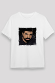 Drake Baskılı Unisex Beyaz Tişört