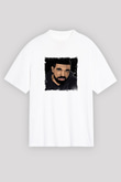 Drake Baskılı Unisex Beyaz Tişört