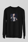 Drake Baskılı Unisex Siyah Sweatshirt