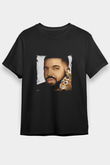 Drake Baskılı Unisex Siyah Tişört