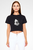 Drake Siyah  Crop Top Tişört