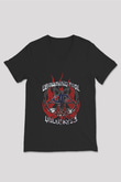 Drowning Pool Baskılı Unisex Siyah V Yaka Tişört - Tshirt