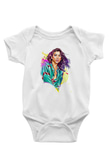 Dua Lipa Baskılı Beyaz Unisex Bebek Body - Zıbın