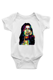 Dua Lipa Baskılı Beyaz Unisex Bebek Body - Zıbın