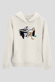 Dua Lipa Baskılı Beyaz Unisex Kapüşonlu Sweatshirt