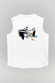 Dua Lipa Baskılı Beyaz Unisex Kolsuz Tişört - Tshirt