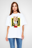 Dua Lipa Baskılı Beyaz Unisex Oversize Tişört - Tshirt