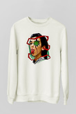 Dua Lipa Baskılı Beyaz Unisex Sweatshirt