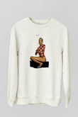 Dua Lipa Baskılı Beyaz Unisex Sweatshirt