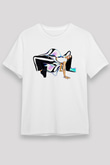 Dua Lipa Baskılı Unisex Beyaz Tişört - Tshirt