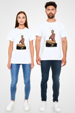 Dua Lipa Baskılı Unisex Beyaz Tişört - Tshirt