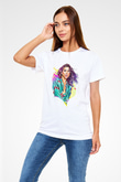 Dua Lipa Baskılı Unisex Beyaz Tişört - Tshirt